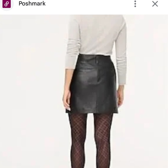 J. Crew NWT black faux Leather Aline Skirt women’s size 00 - Picture 5 of 11